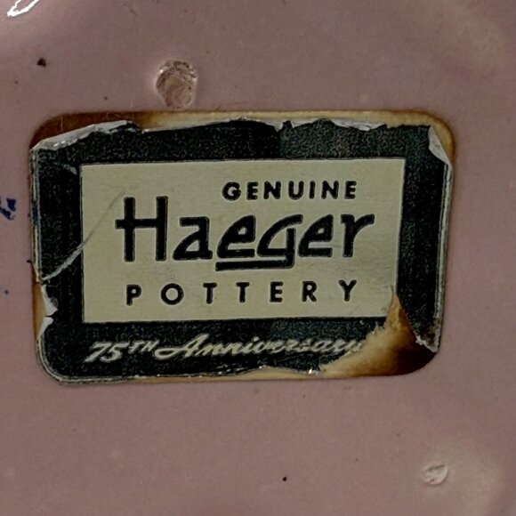 VTG Royal Haeger ceramic Pink Bear Planter Original Sticker MCM 75th Anniversary - Picture 6 of 9